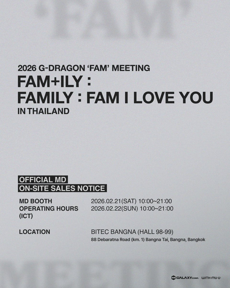 2026 G-DRAGON FAM MEETING IN BKK tweet media