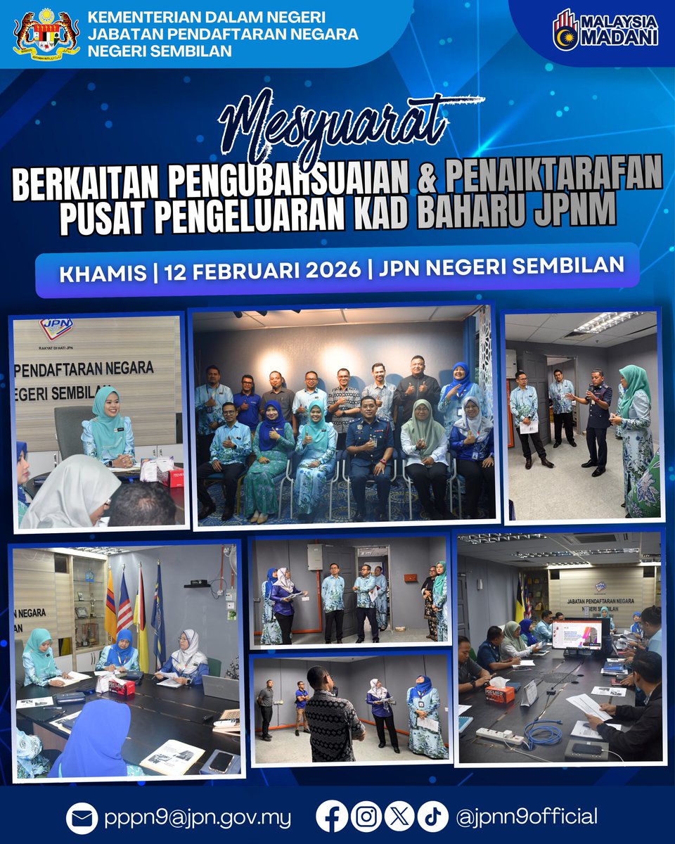 jpnn9official's tweet photo. Satu mesyuarat berkaitan pengubahsuaian dan penaiktarafan Pusat Pengeluaran Kad Baharu Jabatan Pendaftaran Negara Malaysia (JPNM) telah diadakan di Bilik Biduanda bagi membincangkan perancangan pelaksanaan projek secara menyeluruh, terancang dan berimpak tinggi. https://t.co/xM7RF591xW