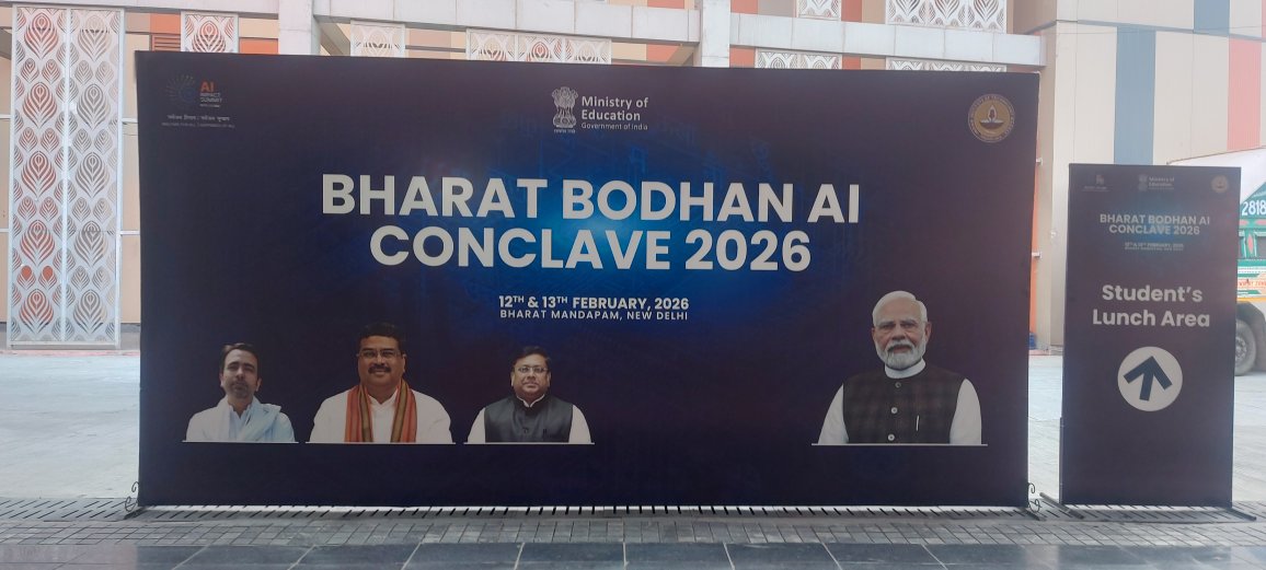 nccjnu's tweet photo. Attending Bharat Bodhan AI Conclave from 12th to 13th February 2026 at Bharat Mandapam, New Delhi https://t.co/1n03rL7lAP