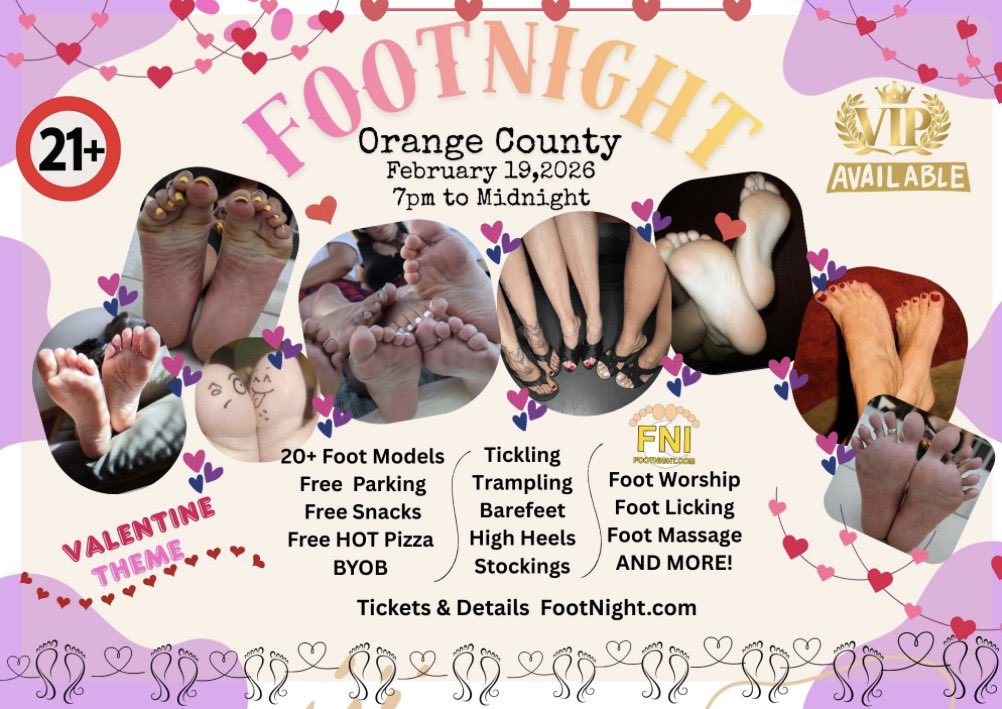Get your tix now! Footnight.com #FootFetish #FootParty #FootWorship #FootModels #Feet #Kink #Fetish