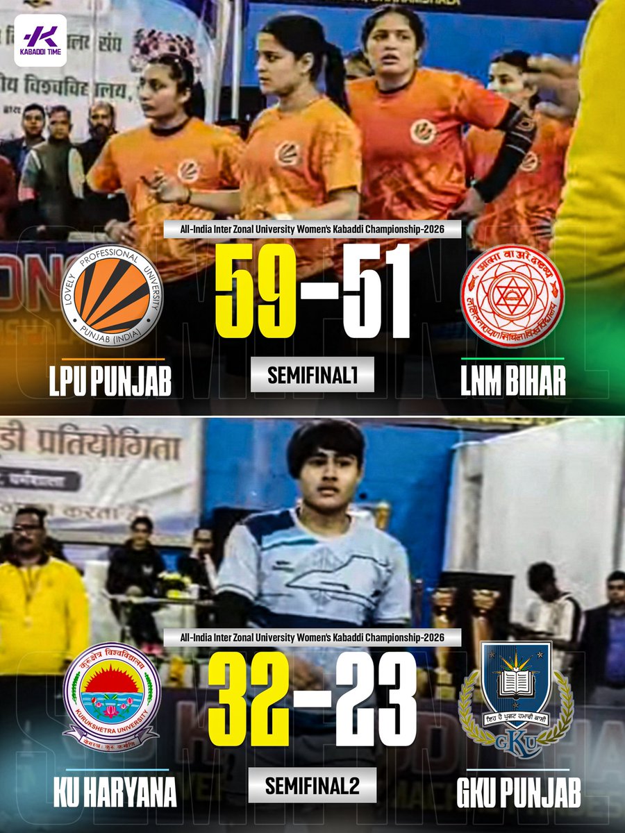 Semifinal Results | All-India Inter Zonal University Women’s Kabaddi Championship 2026 🏆

#allindiainteruniversitykabaddichampionship #interuniversitykabaddi #universitykabaddichampionship #womenskabaddi #kabadditime
