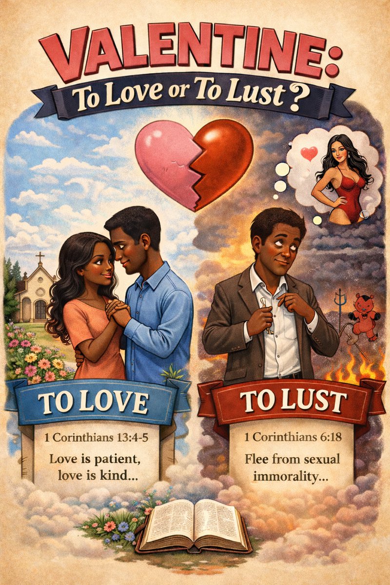 VALENTINE: To #Love or To Lust

February is always a month to look forward to. The idea of #love in the month sparks many intriguing conversations.  

I leave it here, soon to continue…

Follow our WhatsApp Channels for more;
whatsapp.com/channel/0029Vb…

whatsapp.com/channel/0029Va…