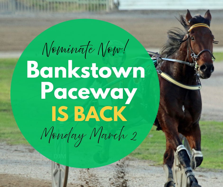 bankstownpace's tweet photo. Bankstown Paceway is Back!  

Our First meeting is Monday March 2.

Calling all Harness Racing Trainers! 
A strong 8 race program with opportunities across a range of grades. All trainers will go into the draw for fuel vouchers on the day. 

Looking forward to seeing you back !! https://t.co/5EA0b3YNJS