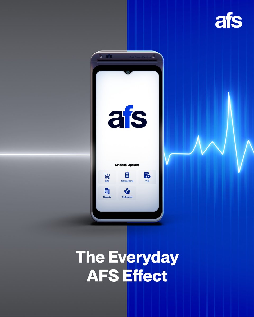 Smooth. Fast. Effortless. The everyday AFS effect. 💳⚡

معاملات سلسة, سريعة و بسيطة. 💳⚡

مع شركةAFS ، معاملاتك اليومية أصبحت أسهل مما تتخيل .

#AFS #EverydayEase