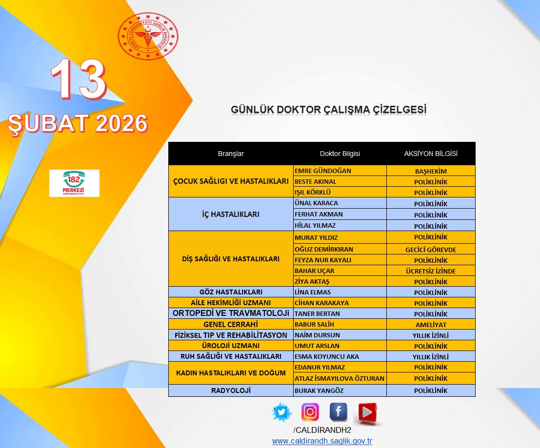 Mobil , Web ve 182 Randevu hattından istediğiniz Hekime anında randevu alabilirsiniz. Yayınlanan Poliklinik Listesi üzerinde Hastanemiz Yönetimi tarafından Acil Vaka, Hastalık vb. gibi nedenlerle mecburi değişiklikler yapılabilir
<a href="/vanilsaglik/">Van İl Sağlık Müdürlüğü</a>
<a href="/drmuhammedtosun/">Dr.Muhammed Tosun</a>