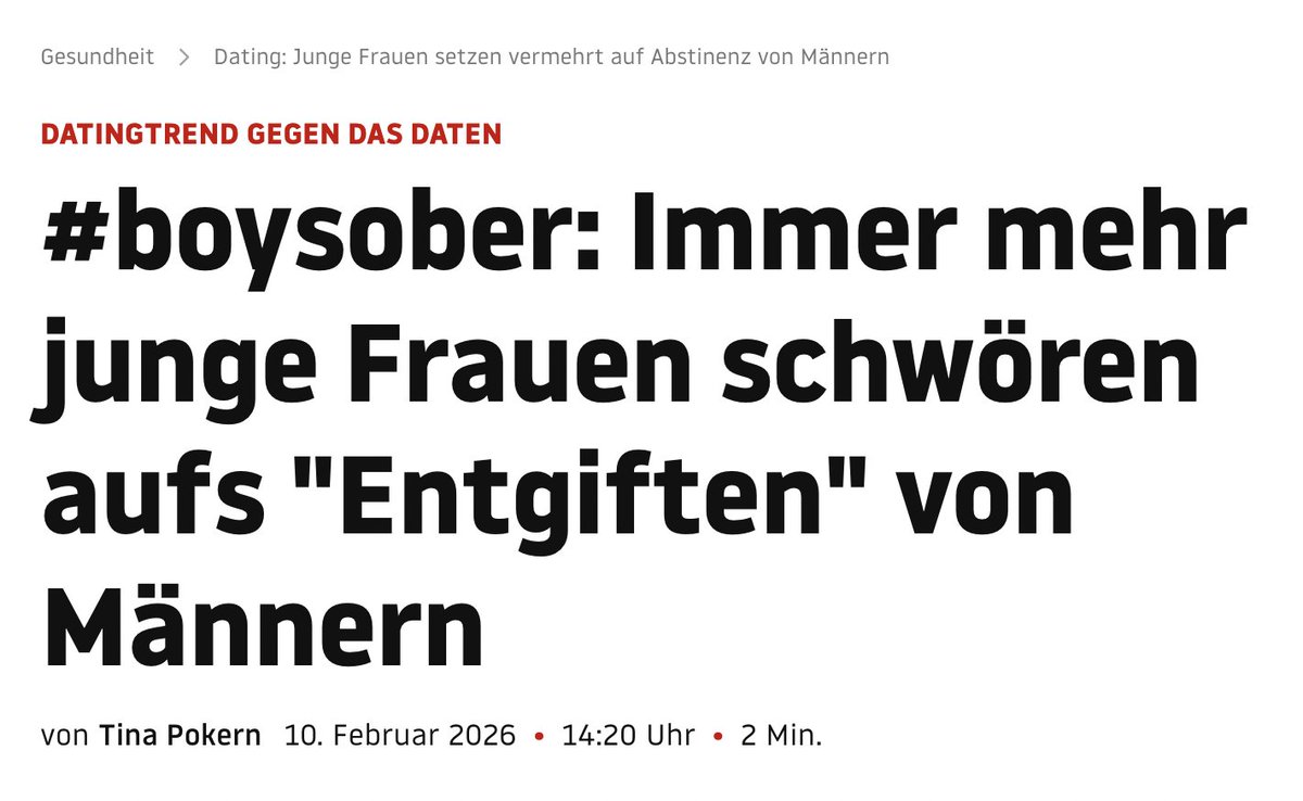 Warum versuchen die Medien eigentlich ständig, die Geschlechter gegeneinander aufzuwiegeln, die (nichtmigrantischen) Männer als toxisch zu verteufeln, die Gründung einer Familie als altmodisch (außer bei den Muslimen) und Kinderkriegen als eine von zahlreichen gleichwertigen