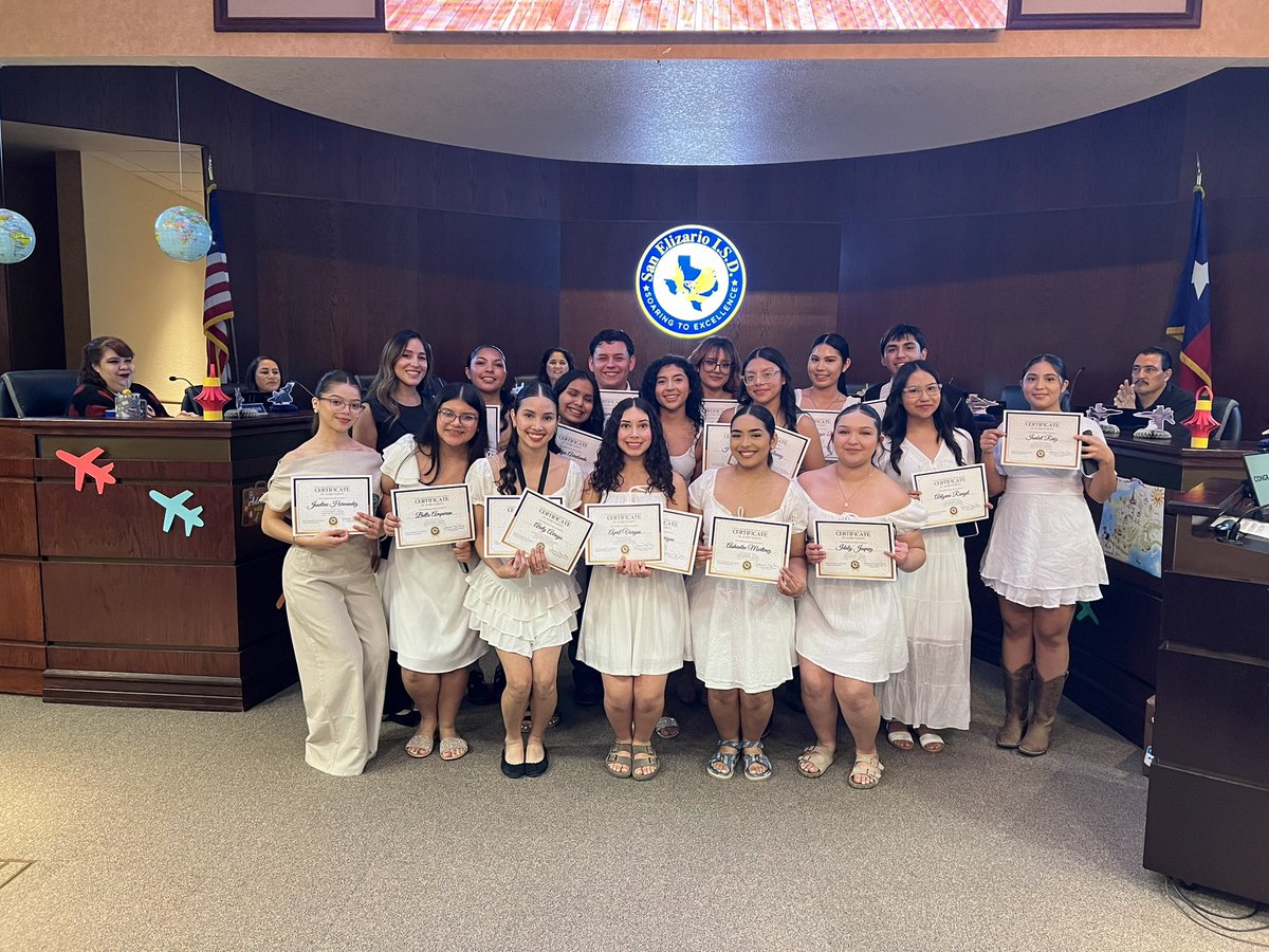 SanElizarioISD's tweet photo. The San Elizario High School Fine Arts were recognized tonight by our Board of Trustees for their Multiple Awards and placement success! Starlettes (Sweepstakes, First Division rating), Ballet Folklorico Cuauhtli (3rd place small group, 1st place large group), Mariachi Aguilas (Division 1 rating, UIL Division 2 rating) congratulations! 👏 #SanEliManoAMano