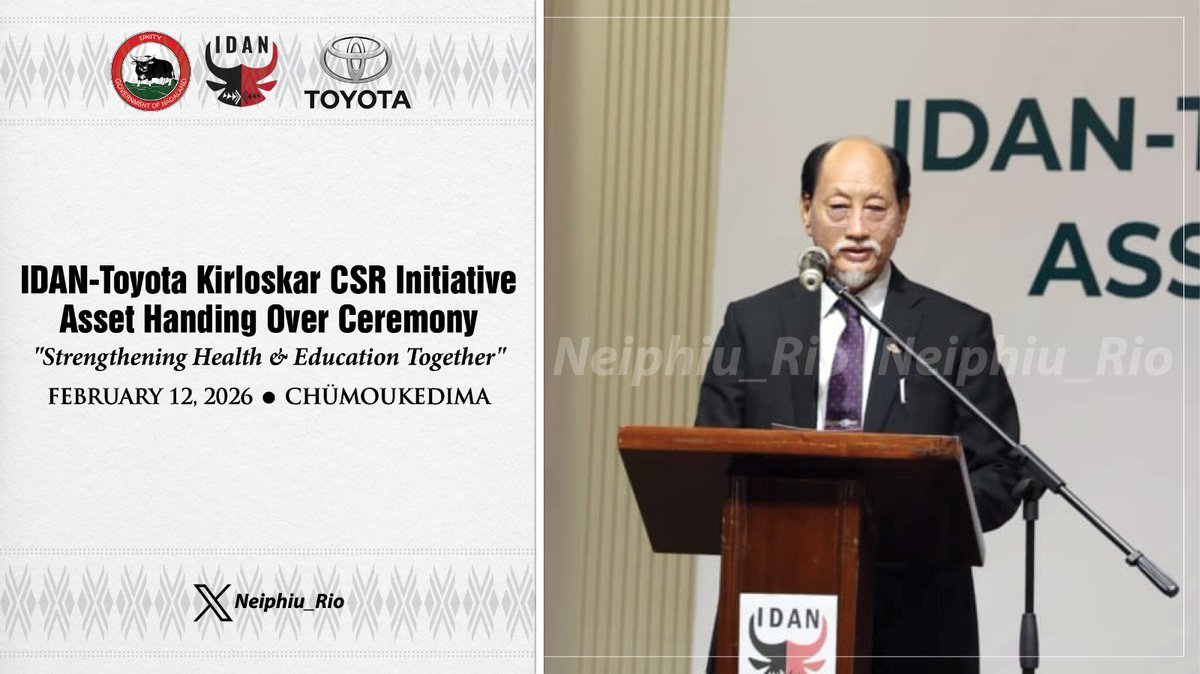Neiphiu_Rio's tweet photo. It was a pleasure to be part of the ceremony marking the handover of assets under Toyota Kirloskar Motor Pvt. Ltd. CSR initiative. I place on record the sincere appreciation of the State Government and the people of Nagaland for this thoughtful and impactful initiative. https://t.co/SQmO6qqXni