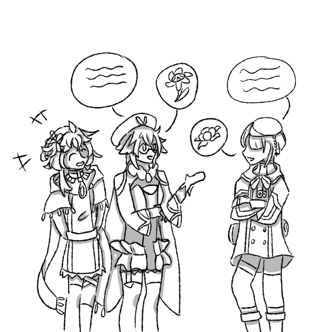 BeyandSha1's tweet photo. Day 3: "Sugar" - #FremilleiValentine2026   

After some introductions, they started their own botany club. 

#Collei #Freminet #Genshinlmpact #fremillei https://t.co/rgIQAnGOZg