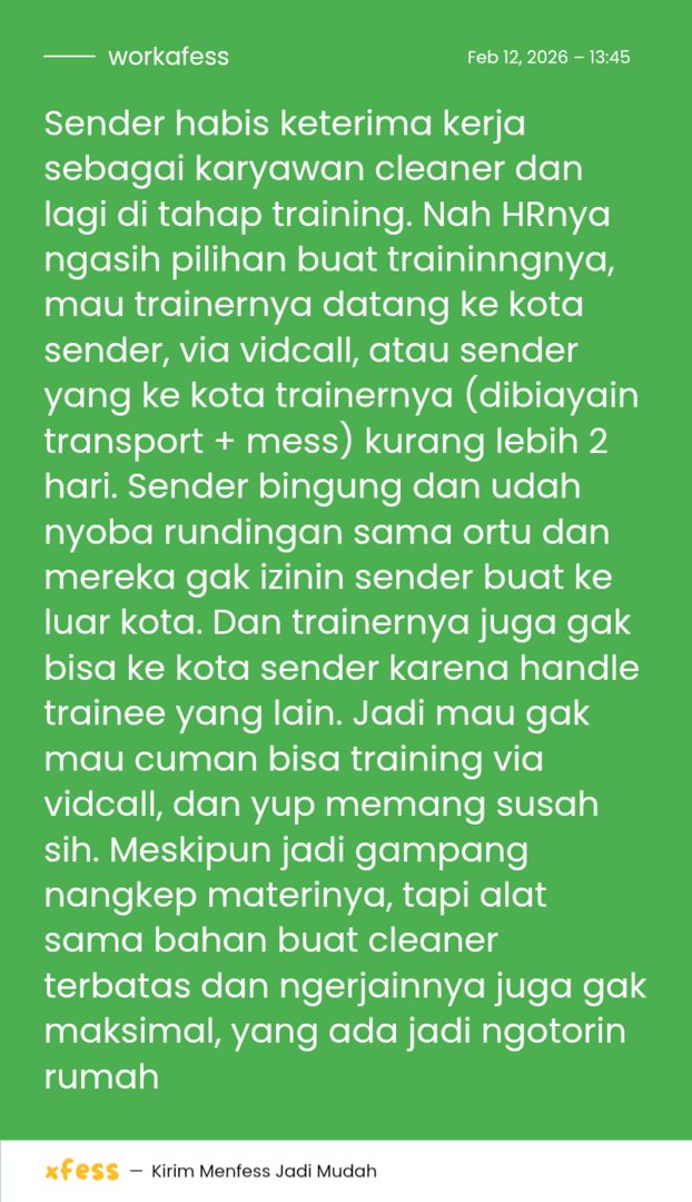 Baru kali ini training work! online..