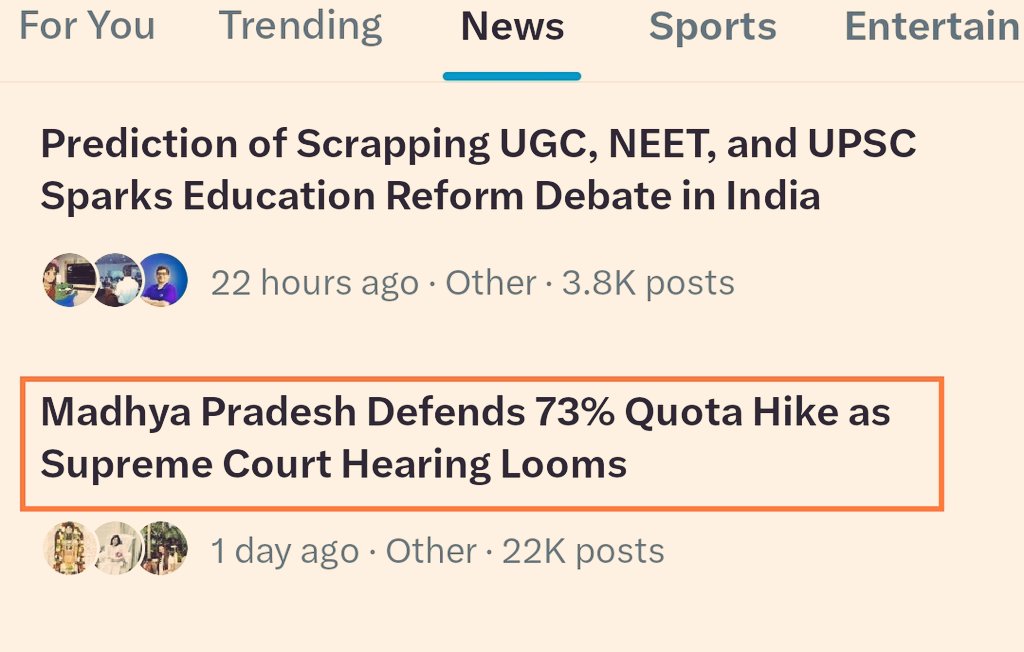 🚨Its a national level news now

MP govt is pushing for 73% reservation in govt jobs.

We need to speak against it.

Even Ambedkar was against it.

Please write #SaveMeritInUP