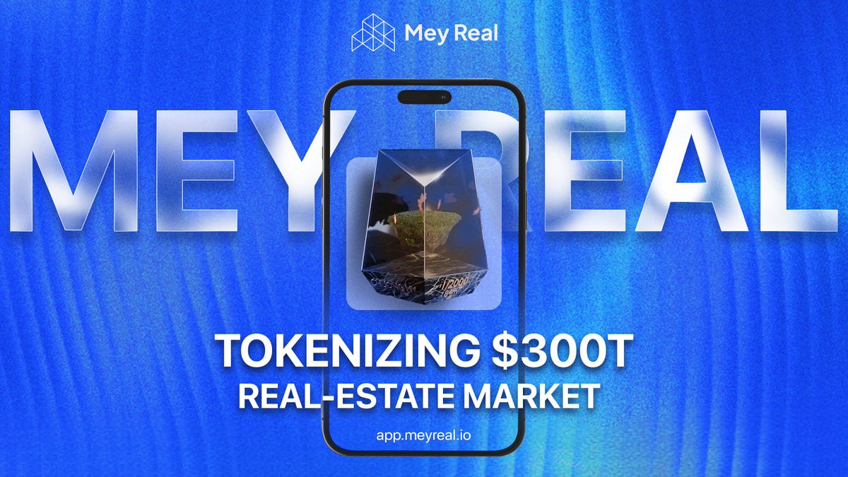 $393T in real estate. $24B tokenized. That's just 0.006% on-chain.

At 1%: $3.9T market.
At 5%: $19.6T market.

Mey Real is building the infrastructure for the most obvious trade of the decade.

First PTO complete. More coming. Notis on 🔔
