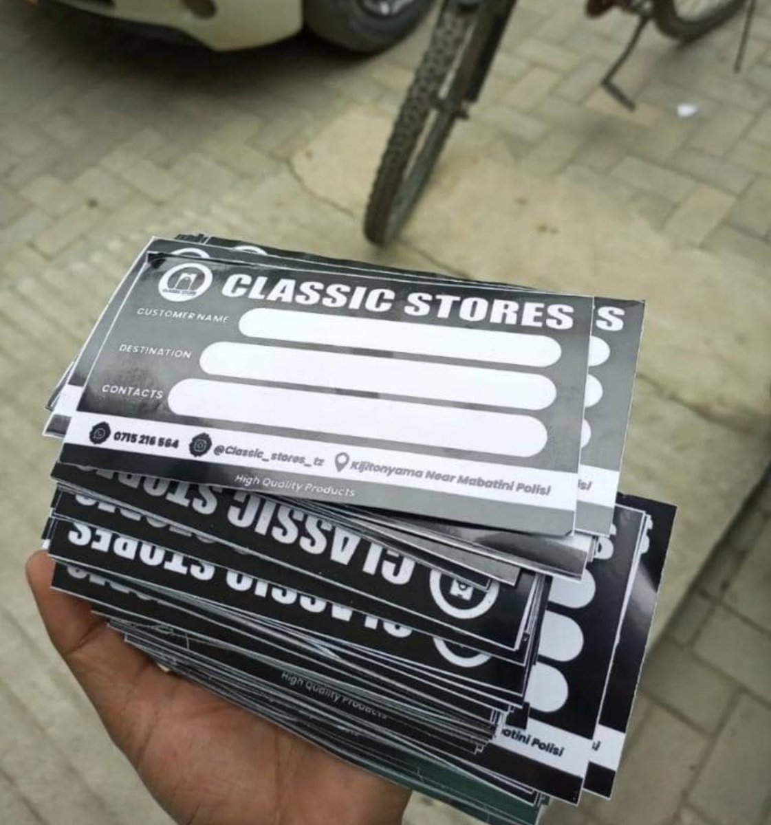 Wafanyabiashara Delivery Sticker Hizi Zipo Desining And Printing ✅

30,000/= unapata Pics 100.

☎️ 0769063447

Sinza Makaburini 📍