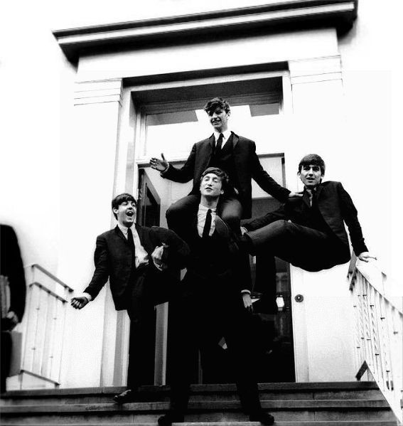 #TheBeatles at a photo shooting outside EMI Studios in March 1963