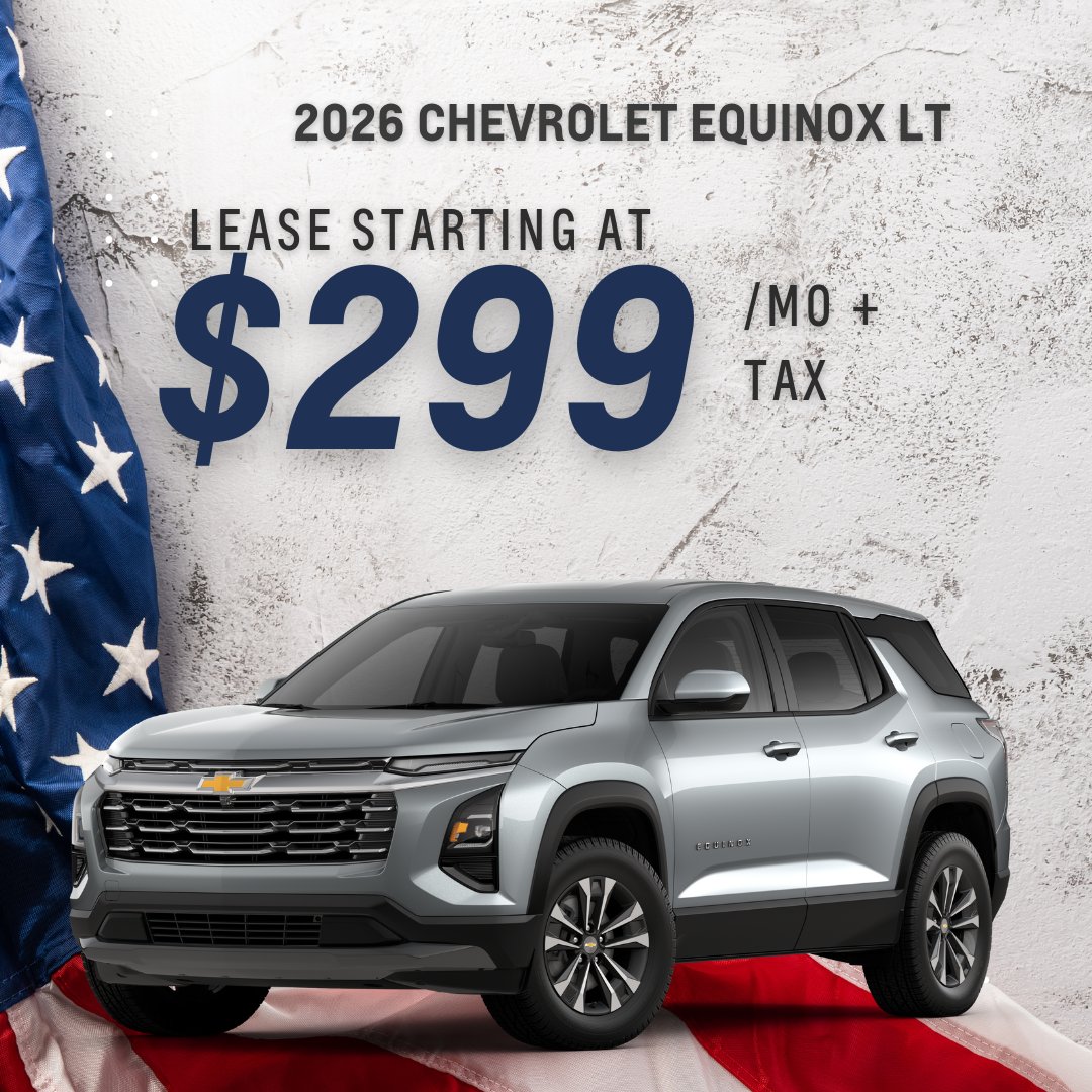 DiamondChevySB's tweet photo. 🚗 Smart Choice: 2026 Chevrolet Equinox LT Lease for just $299/mo + tax this Presidents Day—modern style meets real value! 💰🎯✨ #EquinoxLT #ChevySavings #PresidentsDayEvent

Shop For Yours at 👉 https://t.co/1KIcSHcxqA https://t.co/N0th4CkMk3