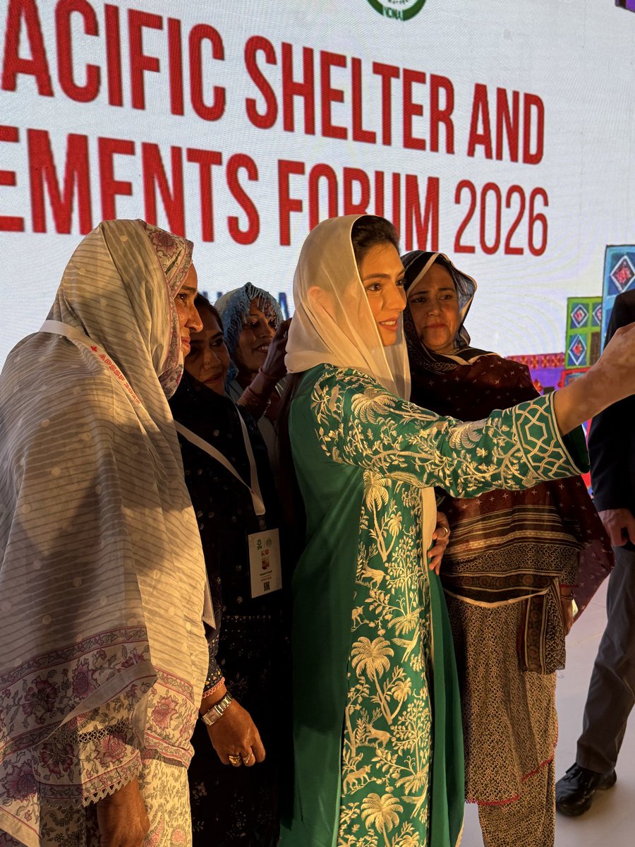 ShaziaAttaMarri's tweet photo. First Lady @AseefaBZ speaking at the Asia Pacific Shelter And Settlement Forum 2026 being held in Karachi today. She reminds the world that for us, roti, kapra aur makaan is not a slogan-but a commitment. 

Kudos to @SphfOfficial for doing a remarkable job 👏🏻 https://t.co/IZqYqCOQi8