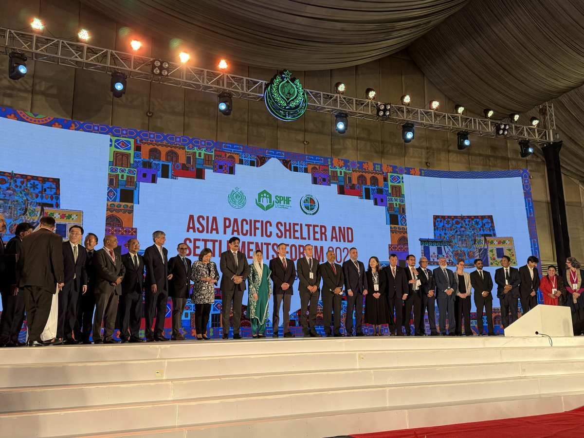 ShaziaAttaMarri's tweet photo. First Lady @AseefaBZ speaking at the Asia Pacific Shelter And Settlement Forum 2026 being held in Karachi today. She reminds the world that for us, roti, kapra aur makaan is not a slogan-but a commitment. 

Kudos to @SphfOfficial for doing a remarkable job 👏🏻 https://t.co/IZqYqCOQi8