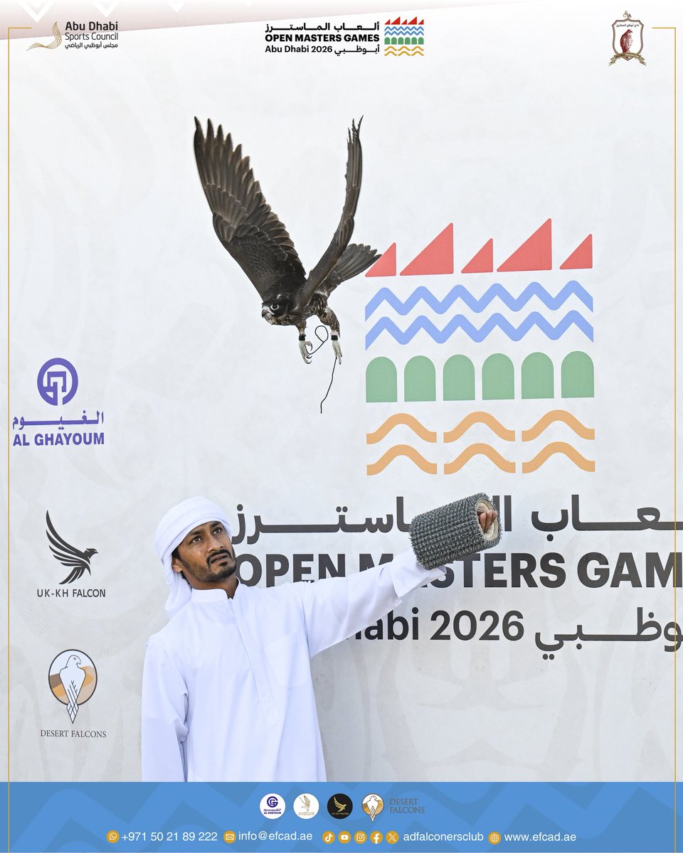 ADFalconersClub's tweet photo. انطلقت صباح اليوم الخميس الموافق 12 فبراير منافسات اليوم الثاني والأخير من بطولة ألعاب الماسترز للصيد بالصقور 2026 بشوط: فئة الشباب (جير شاهين + جير تبع - فرخ / جرناس) على ميدان الفلاح في أبوظبي برعاية مجلس أبوظبي الرياضي وتنظيم نادي أبوظبي للصقارين.
#نادي_أبوظبي_للصقارين https://t.co/c8pLs8sRjR