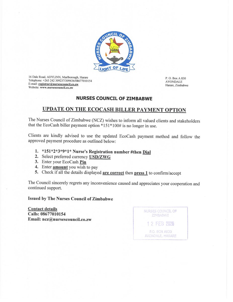 Nurses Council of Zimbabwe tweet media