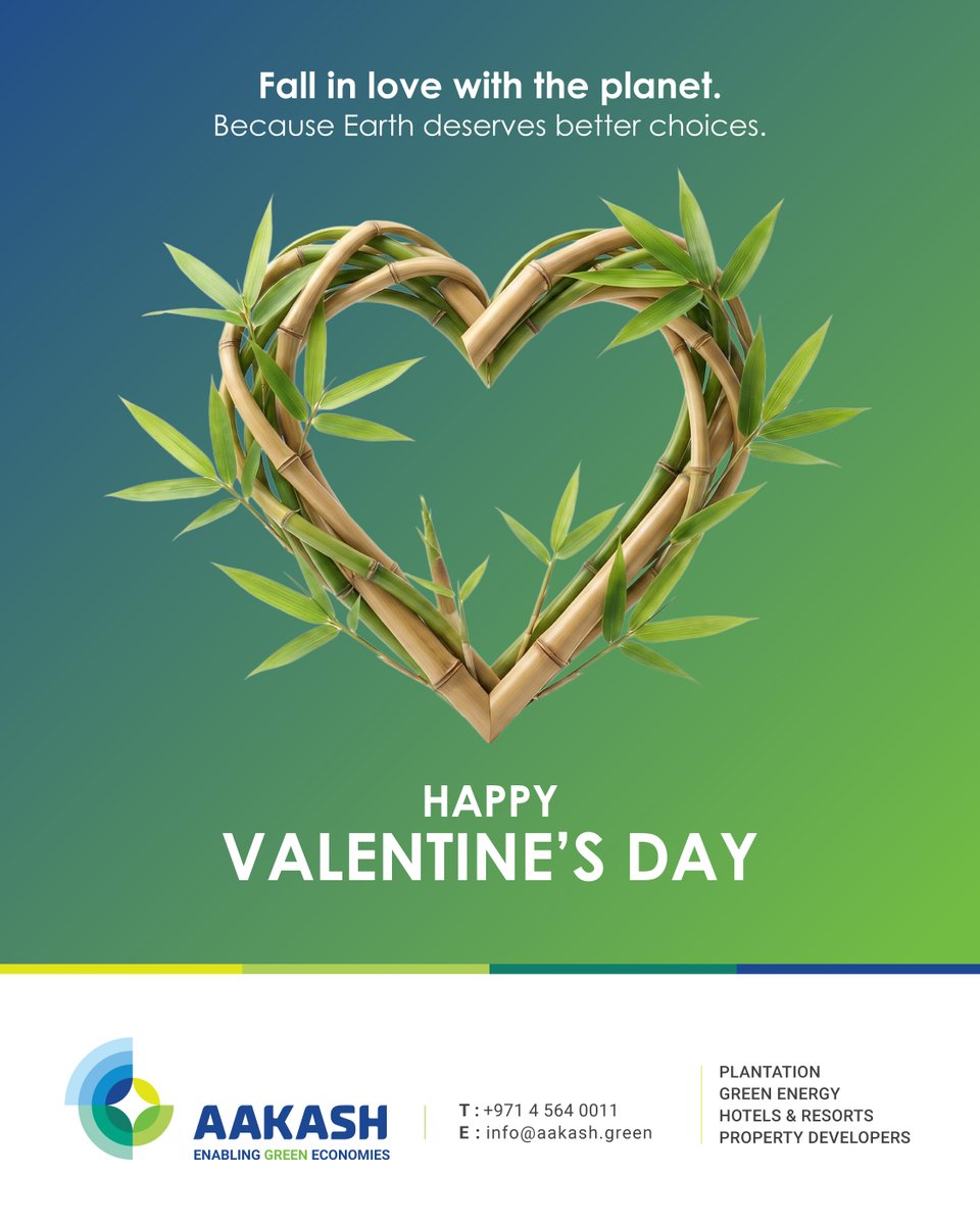 aakashgreen's tweet photo. This Valentine’s Day, choose love that lasts.
At Aakash Green, we care for the planet with bamboo biomass &amp; renewable energy — today and for generations ahead. 🌍💚

🌐 https://t.co/xTbuo4ViPr

#ValentinesDay #LoveTheEarth #AakashGreen #SustainableEnergy #PlanetFirst https://t.co/RDgm2ouQrJ