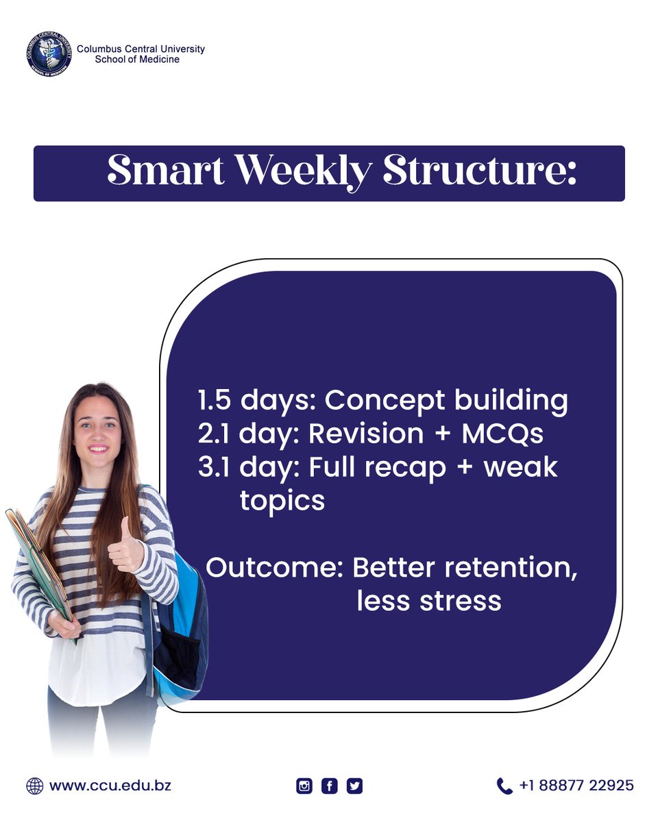 columbus_univ's tweet image. Success in medical school isn’t about studying harder it’s about studying smarter. 🩺📚

#CCUUniversity #SchoolOfMedicine #MedicalStudents #StudySmart #FutureDoctors #MDJourney #MedicalEducation #ClinicalExcellence