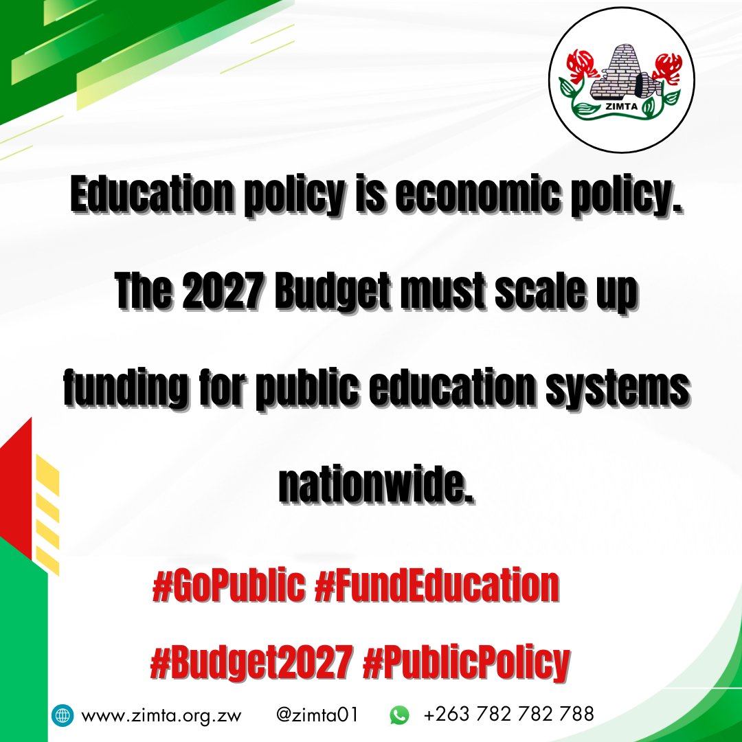 zimta01's tweet image. Ensuring every child has access to quality learning environments isn't just a priority—it’s a necessity for our collective prosperity.
​Join the movement to prioritise our students and teachers.
​#FundEducation #EducationIsEconomy #ZIMTA #Budget2027
