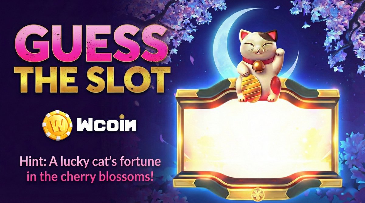 🌸 GUESS THE SLOT &amp; WIN

A lucky cat waits beneath the cherry blossoms.
Do you know the slot?

$200 up for grabs.

To enter:
1. Follow <a href="/WcoinGameHQ/">Wcoin</a>
2. RT this tweet
3. Comment Slot Name + UID ⤵️