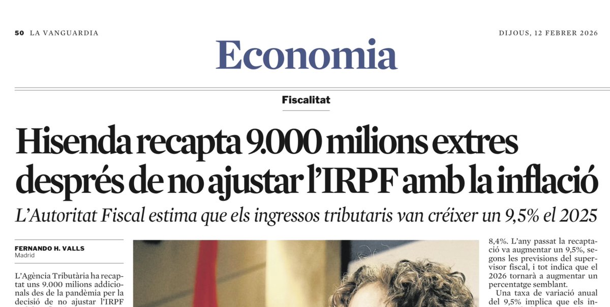 Això vol dir dues coses: 
1. Que l’Estat agafa 9.000 MEUR que haurien d’estar a la butxaca de la gent.
2. Que la gent perd poder adquisitiu i s’empobreix cada any una mica més.
Bonus track: l’Estat ho sap perfectament però li és igual.