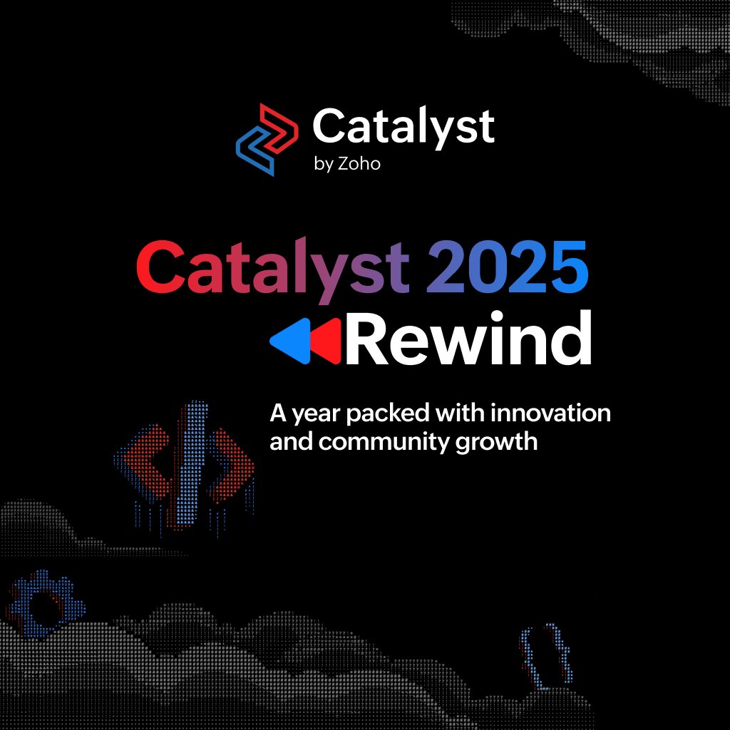 CatalystByZoho's tweet photo. Looking back at 2025, it was a year of exciting launches, AI/ML momentum, and community growth.

Developers who passionately build on Catalyst have been the source of inspiration for our innovation. We launched several requested features & tools, and several more that were beyond expectations. 

Here's a rewind of Catalyst 2025👉https://t.co/1o9HSSkPoD

#SimplestDevPlatform #Rewind #CatalystbyZoho