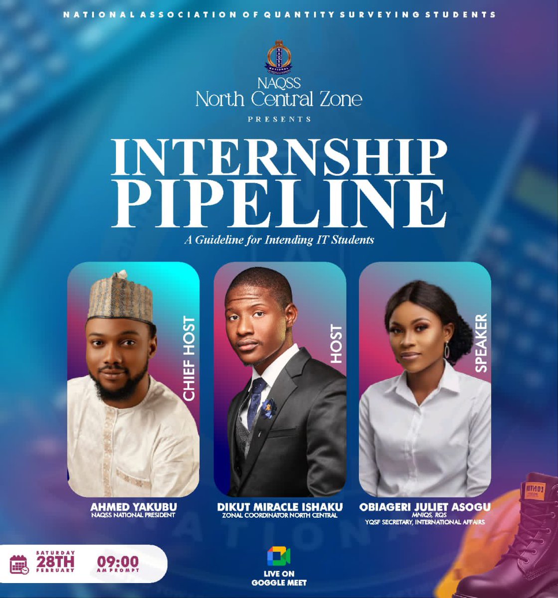 NaqssNational's tweet photo. Future Quantity Surveyors! 🚀

NAQSS North-Central invites you to:

“Internship Pipeline” Webinar

Industry insights • QS roles • Securing internships • Expert Q&amp;A

📅 28th Feb | 9AM

Level up your career! 💼
#NAQSS #QSStudents #InternshipGoals https://t.co/uivXcRMEdZ