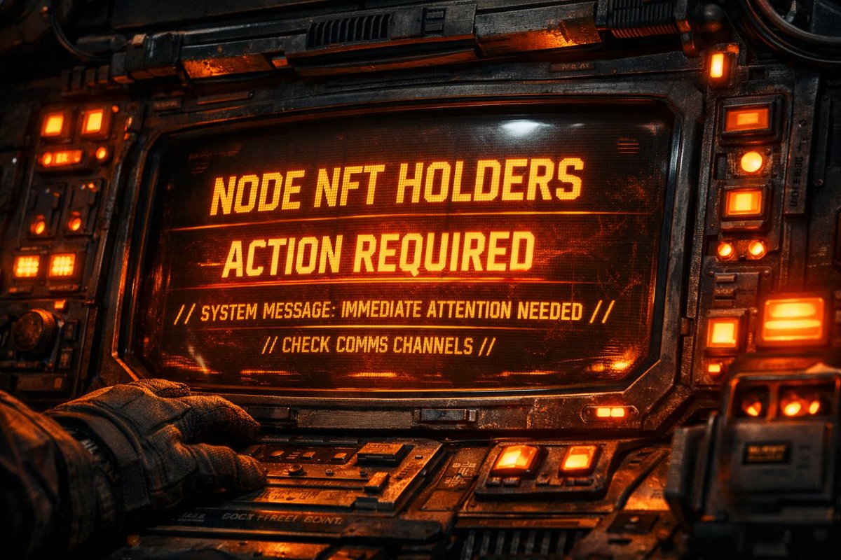🚨 Node NFT Holders — Action Required

💰 Your Nodes must be activated to begin generating yield.

➡️ Complete wallet verification in the Discord wallet-verify channel to receive the Architect role. Activation is mandatory.

💵 Fixed USDC Monthly Yield: Earn $6–$48 per Node NFT