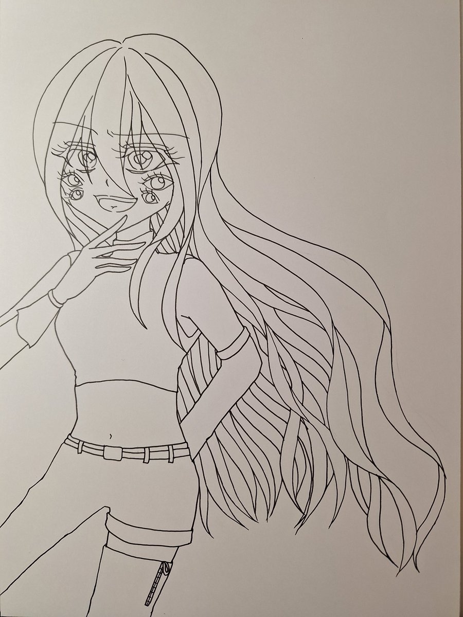PNTikTok1's tweet photo. 完成した絵と線画✨✨✨
 #アナログイラスト #オリジナルイラスト https://t.co/oDLvUbpLWp