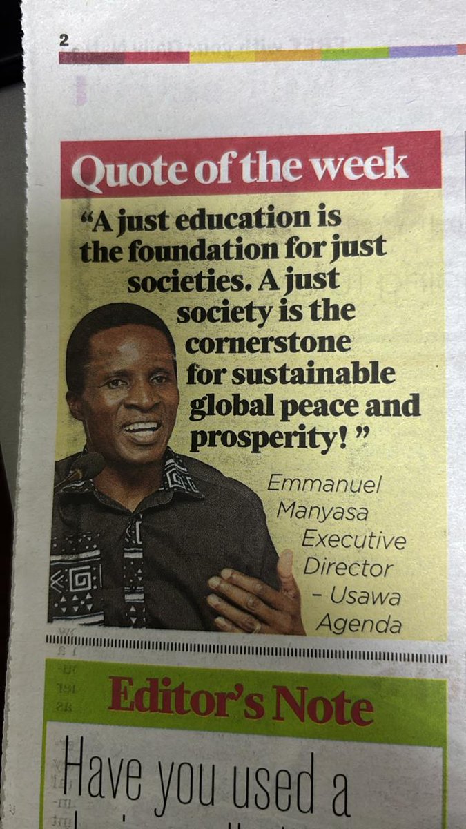 usawaagenda's tweet photo. A just education system as our ED @ManyasaChebi is aptly quoted in today’s @NationAfrica should enable all children to thrive regardless of their background &amp; vulnerabilities. @porticusglobal @ImaginableFut @gatesfoundation @EchidnaGiving @SafaricomPLC @EduMinKenya @NAssemblyKE https://t.co/QRCNlci4Ef