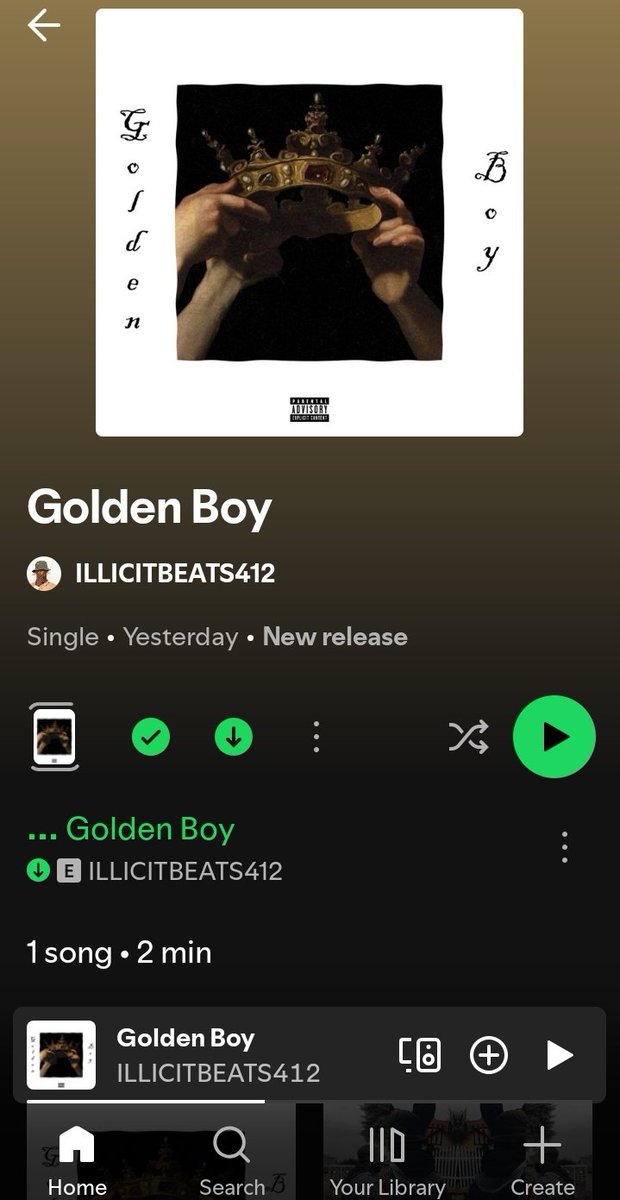 "Golden Boy” 👑
New drop from ILLICITBEATS412.

No skipping. No noise. Just pressure.

🎧 open.spotify.com/track/7co9WgW2…�