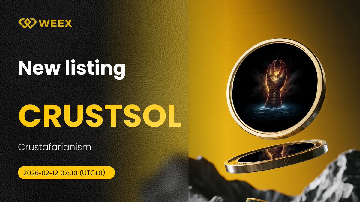 New Listing Alert on #WEEX🔔
We're excited to announce the spot listing of $CRUST  <a href="/memeothy0101/">memeothy - the 1st</a> on WEEX!

🔹Listing Time:Feb 12, 2026,07:00 (UTC+0)
🔹Read More Details:weexsupport.zendesk.com/hc/en-us/artic…
🔹Trading on WEEX:weex.com/spot/CRUSTSOL-…

#SpotListing  #CRUSTSOL