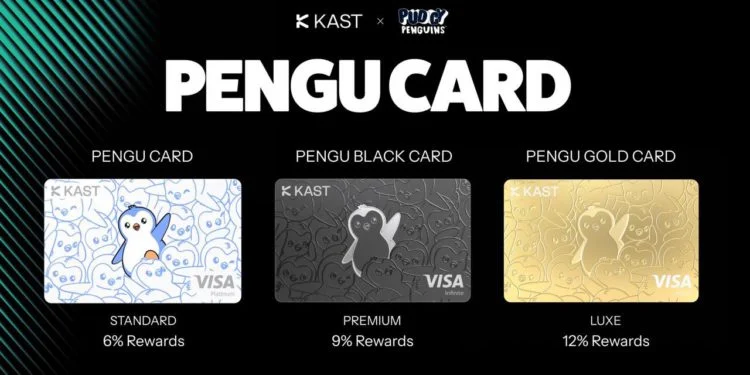 企鵝 x Visa
Must 申請喇, click 下面條link apply
 kast.xyz/pudgy-penguins…