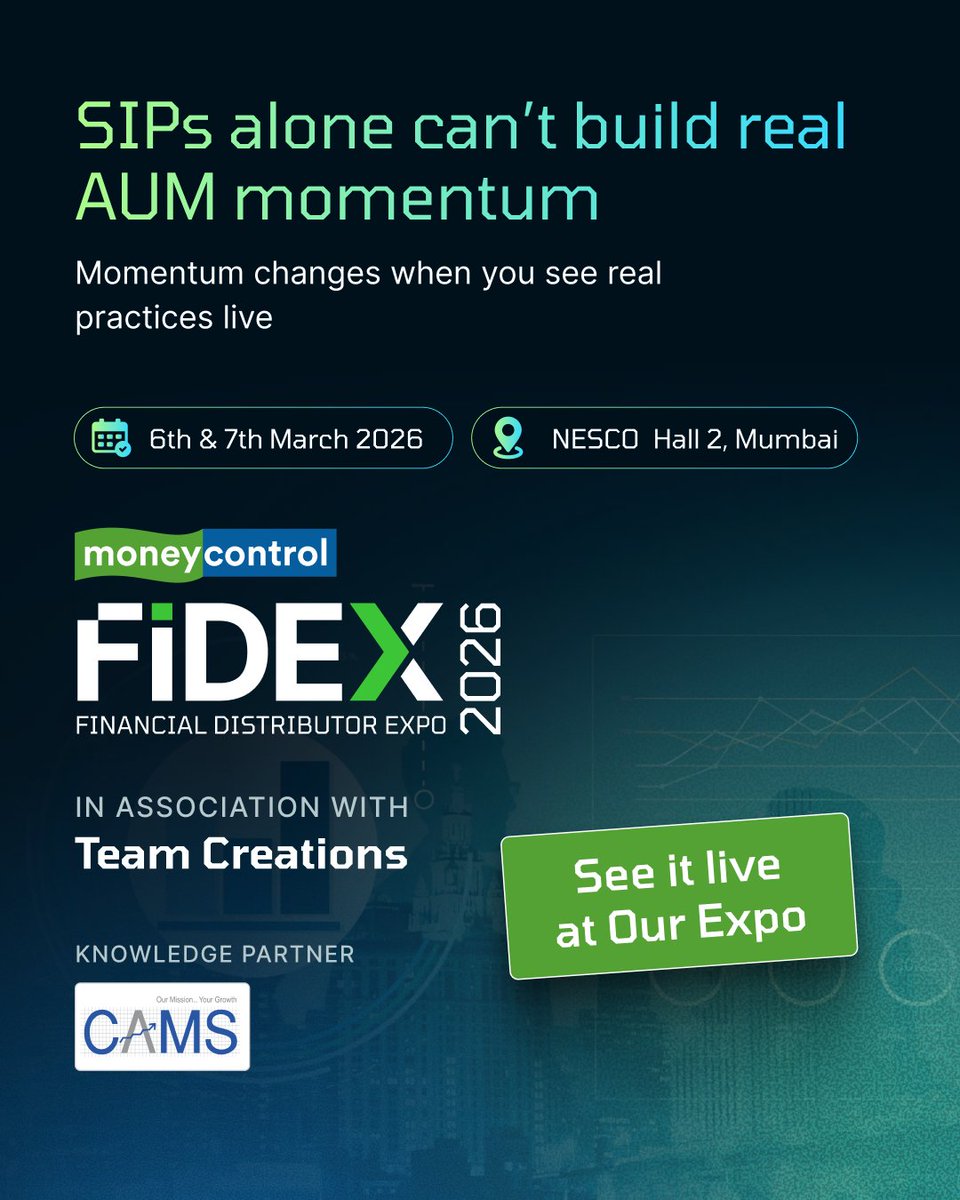 FidexIndia's tweet photo. SIPs alone can’t build real AUM momentum.

Momentum shifts when you see real practices, real positioning, and real product exposure — live.

FiDEX brings it together.

See it live:
👉 https://t.co/GbC98Zo3P7

#FiDEX #Moneycontrol #FinancialDistribution #AUMGrowth https://t.co/v0jHnAeYZf