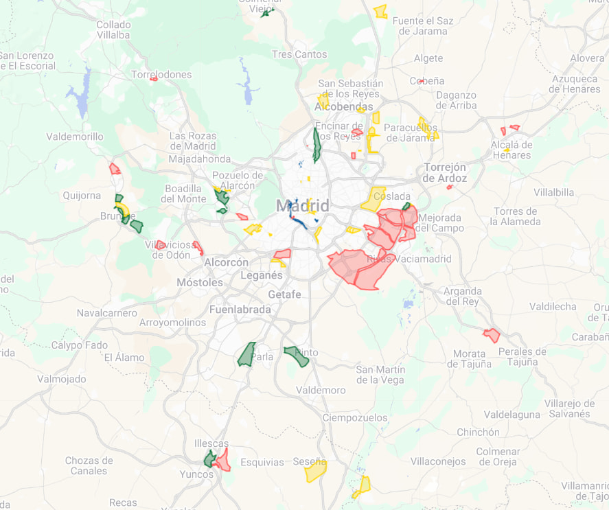 🗺️Mapa con los planes urbanos en el área metorpolitana de Madrid.

Amarillo proyectado, verde aprobado, rojo en construcción.

➕madridproyecta.es/mapa/