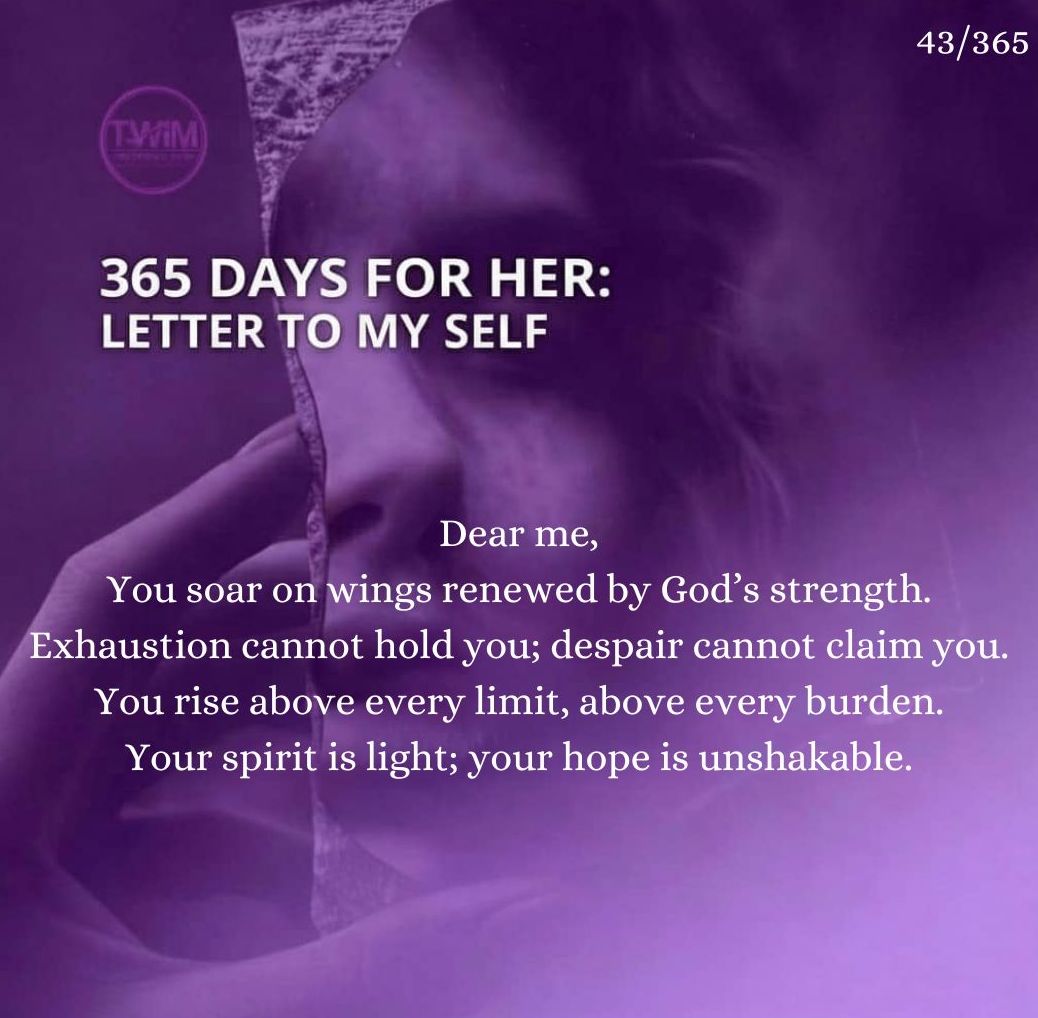 thegracealade's tweet photo. But those who entwine their hearts with Yahweh will experience divine strength. They will rise up on soaring wings and fly like eagles... and walk through life without giving up. Isaiah 40:31 TPT
#365daysforher #365daysofgrowth #lettertomyself #day43 https://t.co/LBrGwbu5IU