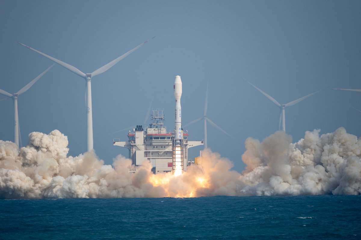 CGWIC's tweet photo. At 14:37 on February 12th, 2026, Smart Dragon-3 (SD-3) launch vehicle successfully delivered Pakistan's PRSC-EO2 satellite into its designated orbit, from the offshore waters of Yangjiang City, Guangdong Province. The launch mission was a complete success. https://t.co/H6CzHGISOG