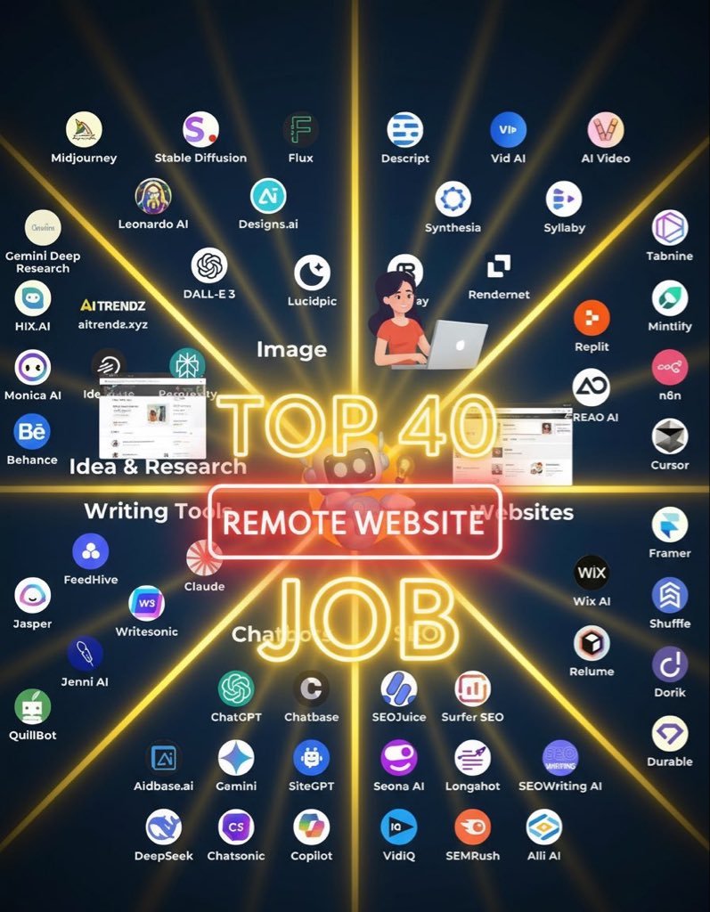 LIST OF 40 WEBSITES TO FIND REMOTE JOBS   

1. Linkedin. com

2. Indeed. com

3. Glassdoor. com

4. FlexJobs. com

5. weworkremotely. com

6. Remote. com

7. Upwork. com

8. Freelancer. com

9. Fiverr. com

10. Guru. com

11. Toptal. com

12. AngelList. com

13. Hubstafftalent.