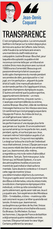 festinaboy's tweet photo. #JuliaSimon Le journal 🗞️@lequipe peut être un excellent journal qui compte d'excellents ✏️journalistes, pour peu qu'ils ne se comportent pas comme des fans stagiaires en alternance. Puisse leur nouvelle direction leur laisser le champ libre. Si cette fédération de ski avait des valeurs Julia Simon la voleuse n'aurait pas fait les jeux, Lou Jeanmonnot serait championne Olympique et Justine Braisaz-Bouchet ne serait plus la victime expiatoire du mensonge érigé en vainqueur, ce qu'elle demeurera toute sa carrière et toute sa vie.