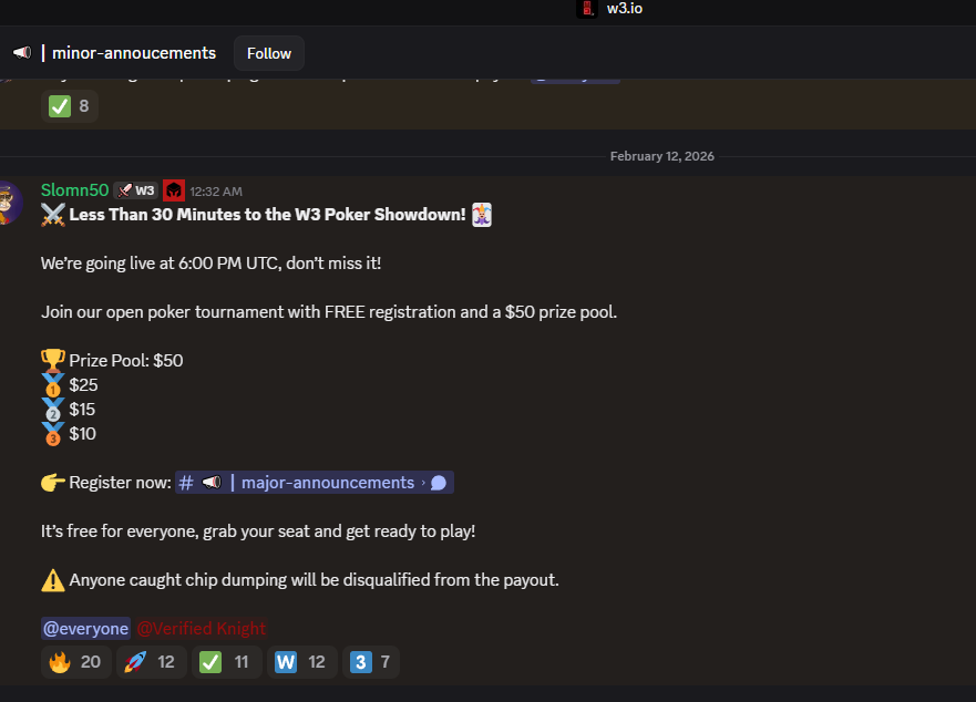 Zoxie0002's tweet photo. I am play Poker Win Rank 2 With @w3arew3 

Free Tourments I Get The Prize 15$ https://t.co/V8Qjc5Sp6z