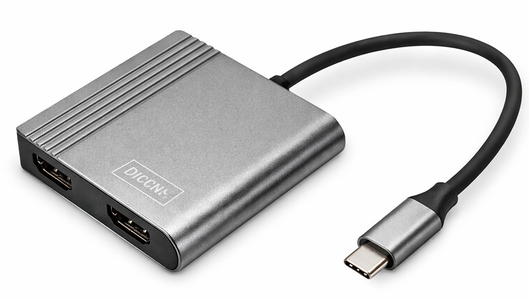 Un adaptador grafico que permite conectar al puerto USB-C dos pantallas por HDMI y montar un escritorio extendido. cetronic.es/sqlcommerce/di…
