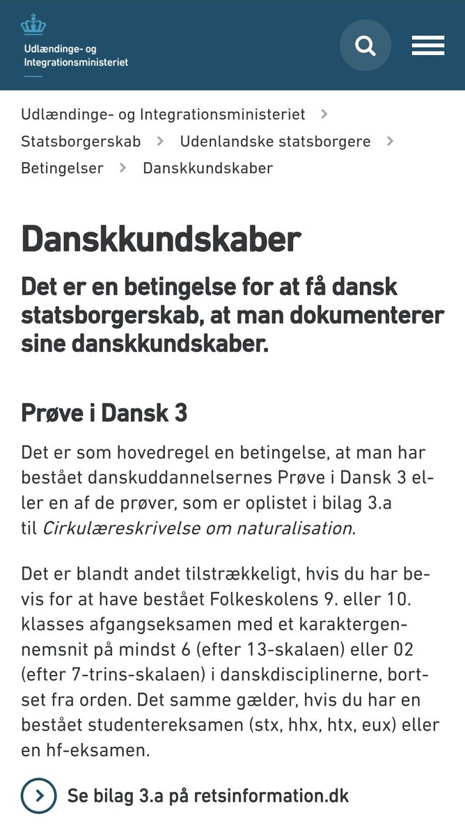 Nationalkonservative populister fra Liberal Alliance &amp; Dansk Folkeparti harcelerer over danskkundskaber ved tildeling af statsborgerskab.
Der er allerede krav om danskkundskaber på 9. klassesniveau. 
Måske bør vi teste politikernes kundskaber.
Link: uim.dk/statsborgerska…
#dkpol