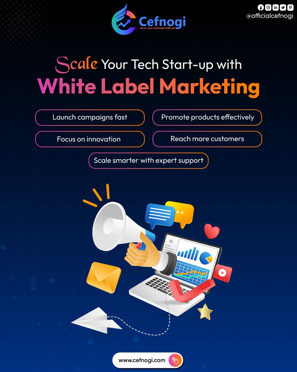 OfficialCefnogi's tweet image. White Label Marketing Services
Scale your tech startup faster with expert-backed marketing support. 🚀
Visit: cefnogi.com
Follow: @officialcefnogi
.
.
.
#WhiteLabelMarketing #WhiteLabelServices #DigitalMarketingAgency #StartupGrowth #TechStartups