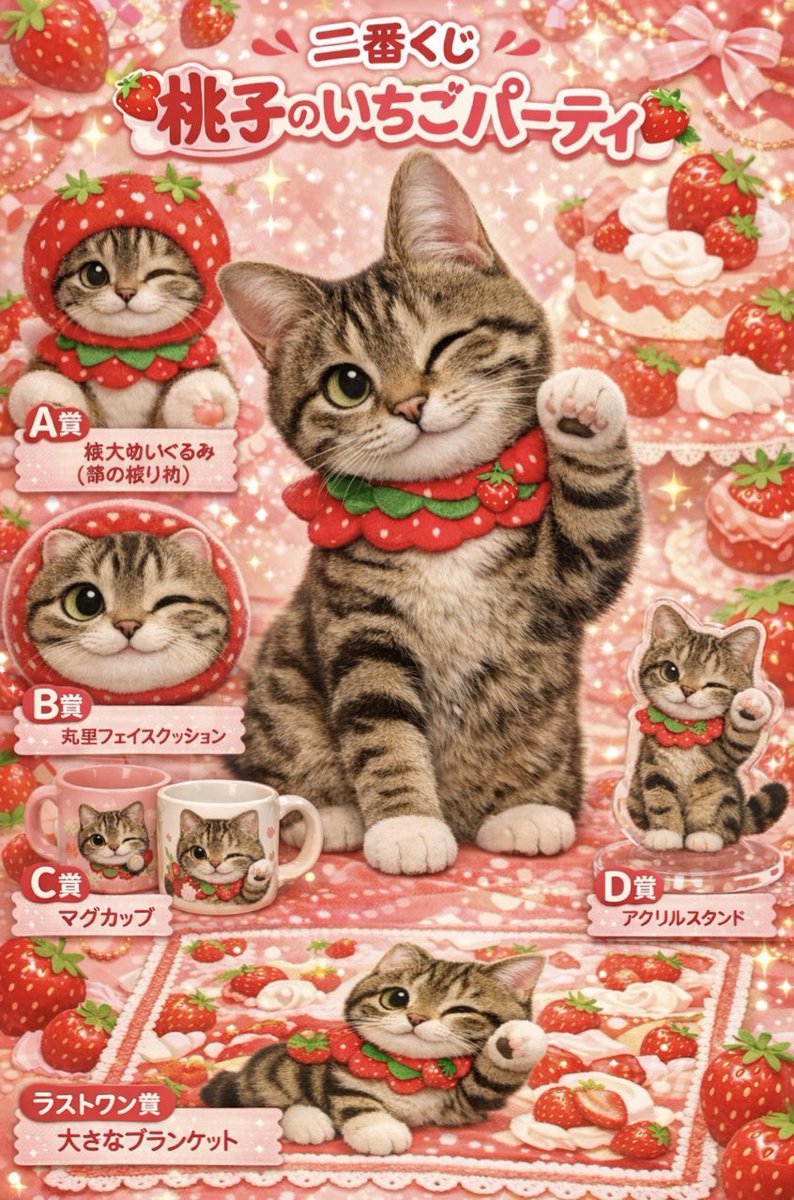 桃ちゃんくじ発売🍓

<a href="/2oniTomo/">友子ちゃんとお兄ちゃん🌿ねこ&フェレット 😻🐻</a> 
#あにまるファミリー