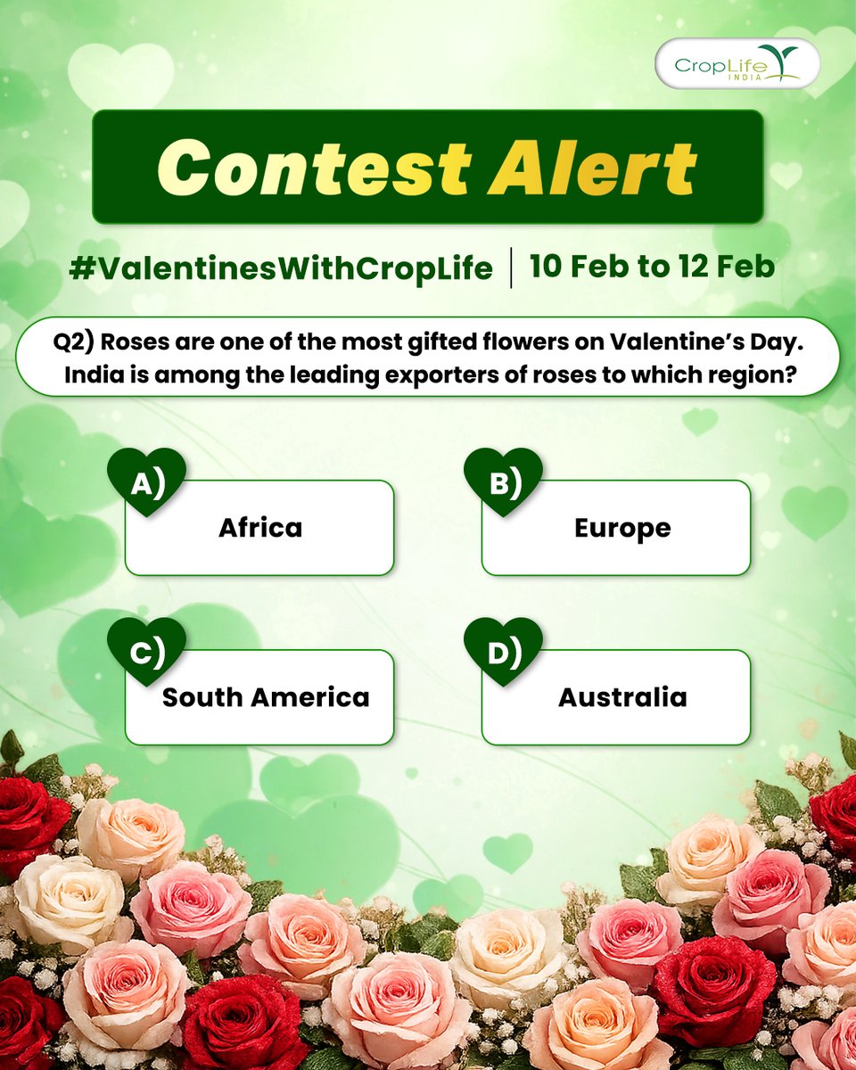 1) Follow CropLife India on all our social media platforms. 
2) Share the correct answer in the comments section using the hashtag #ValentinesWithCropLife and tag three of your friends. 
3) Share the contest post on your story and tag CropLifeIndia. Stay tuned for the results.