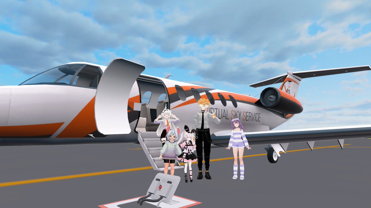 こんにちは！
本日はVirtual Sky Serviceの定期イベントです！ 

21:00〜 Group＋インスタンスにJoin！ 
22:30まで受付中

小型機の操縦体験や空港見学など、触れて楽しめるアクテビティを沢山ご用意しています！
やってみたいことがあればぜひスタッフまで！

#VirtualSkyService
#VRCVSS
#VRChat