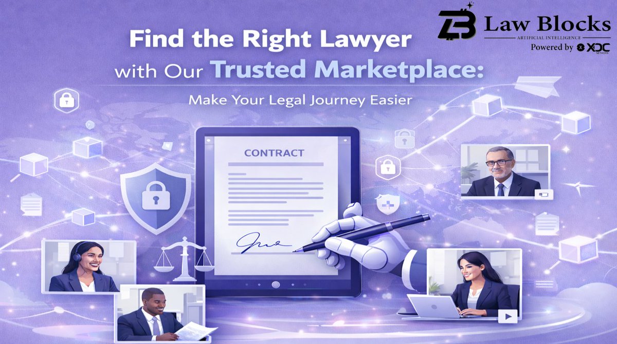 BaphanaAshish's tweet photo. Finding a lawyer shouldn’t feel like a black box.

We built the @LawBlocksAI  Lawyer Marketplace to connect users with verified lawyers and enable digital contracts, documentation, and legal workflows.

Legal discovery and  legal infrastructure in one layer.

Read 👉 https://t.co/2hkfHJj02p

Explore 👉 https://t.co/HEoxxUYbAF

#LegalTech #LawBlocksAI #FindALawyer #StartupTech